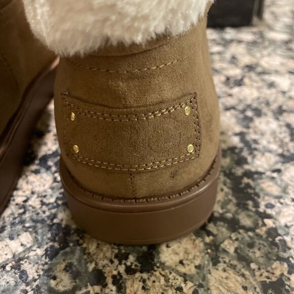 GBG BY GUESS Size 8.5M Brown Rhinestone Logo gg‎ Alstyn Boots New - Picture 6 of 10